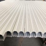 Powder coated white aluminum profile production