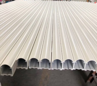 Powder coated white aluminum profile