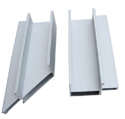 Matt silver aluminum profiles